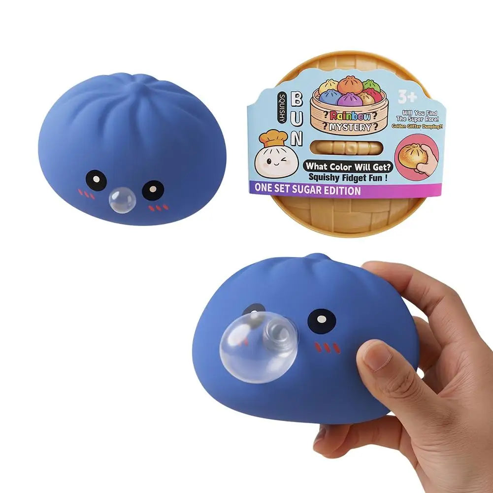 Glitter Dumpling Squishes Stress Balls 2026 Viral Fidget Toy Colorful Simulation Steamed Bun Decompression Toy for Anxiety