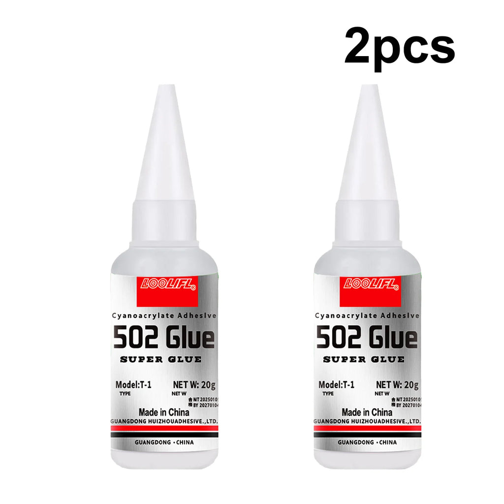 Loolifl 1-25 Pieces 502 Strong Instant-Drying Cyanoacrylate Glue for Leather, Rubber, Wood, Metal, Strong Liquid Adhesive Tool