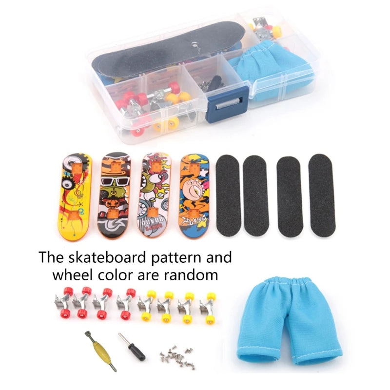 Finger Skateboard DIY Kits Mini Fingerboard Toy Professional Finger Skate Boarding Deck for Kids Adult Finger Sports Toy