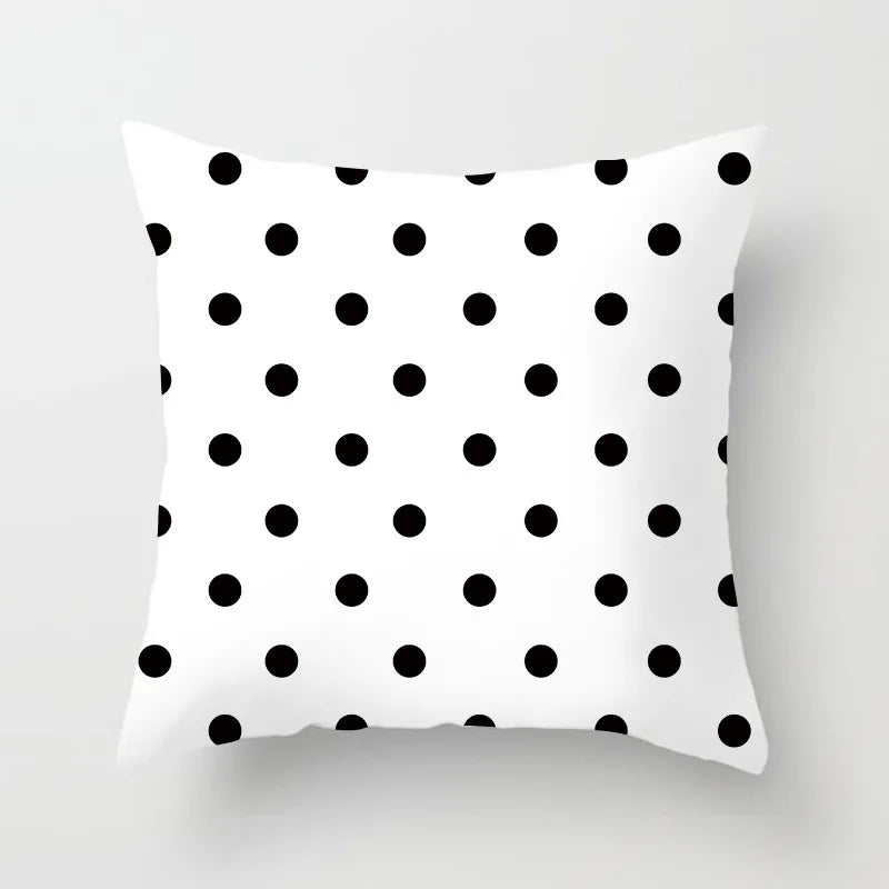 Black And White Geometric Portrait Double-sided Printed pillow cover Short plush Suitable living rooms sofas throw cushion cover