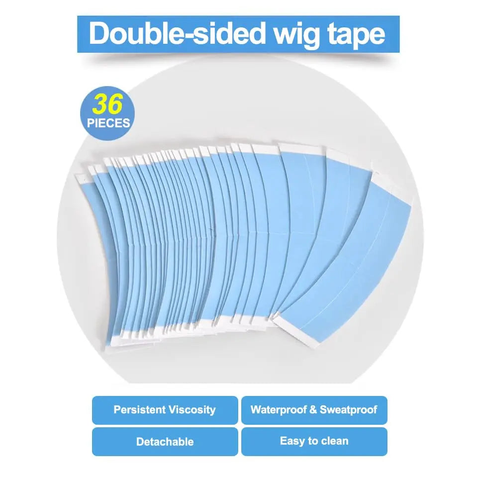 36pcs/lot Supertape Waterproof Hair Tape Double Side Adhesive Super Tape For Lace Wig Toupee Replacement Hairdresser Accessories