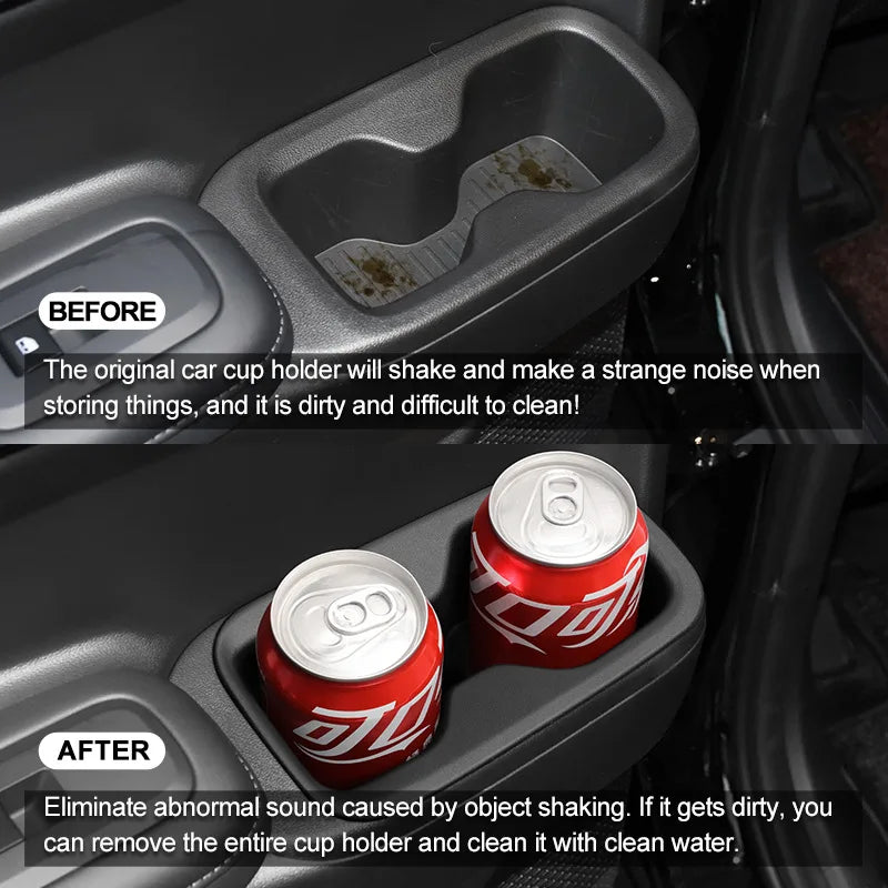 For Hyundai Santa Fe 2024 2025 6/7 Seats Car Water Cup Holder The Second Row Drinks Cup Holder Storage Box Accessories 2pcs