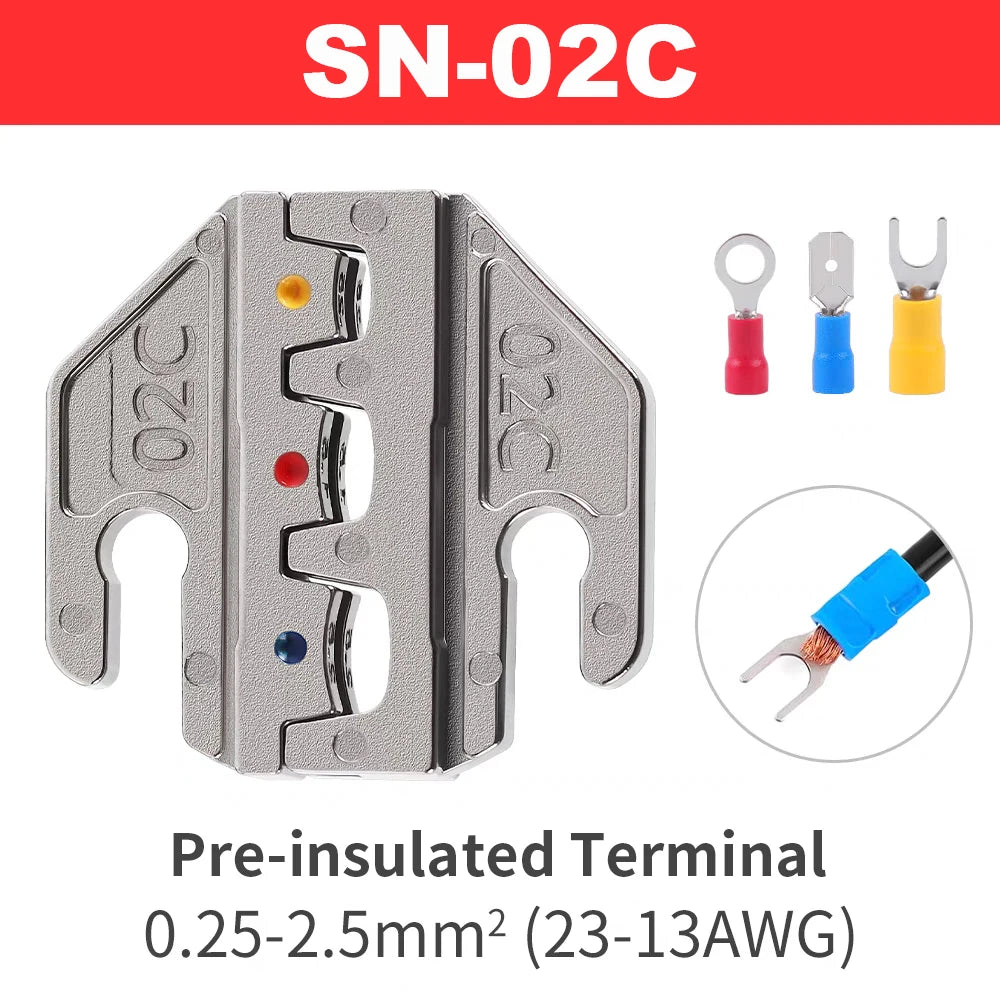SN Series Crimper Tools Plier 4mm Slot Jaws Set For Crimping Non Pre Insulated/Solar/Ferrule/Coaxial Cable/Open Barrel Terminals