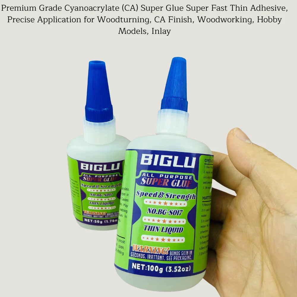 Premium Cyanoacrylate Super Glue Thin Liquid Adhesive for Stone CA Finish Woodworking Projects Hobby Models Inlay Work