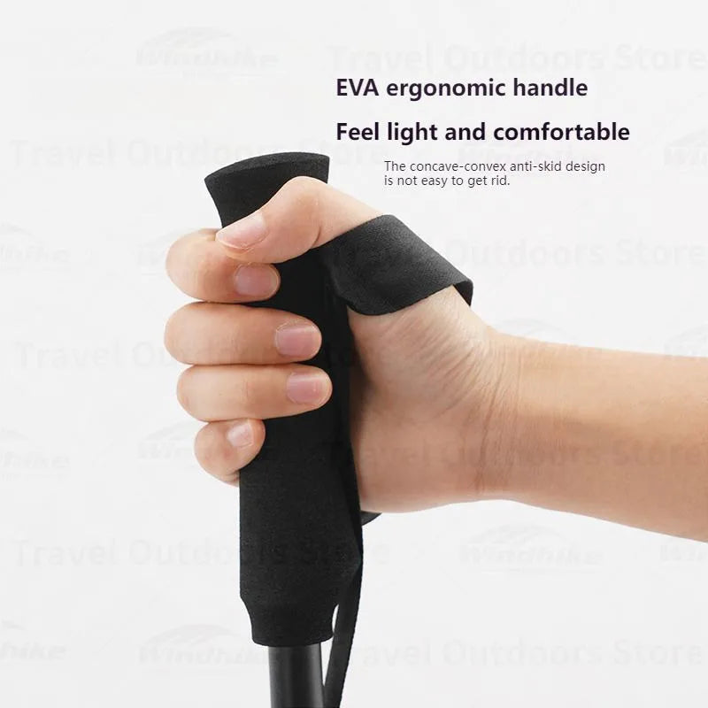 3F UL GEAR Ultralight Hiking 135cm Carbon Fiber/Aluminum Stick Walking Stick Length Adjustable Hiking Accessories - C1T1