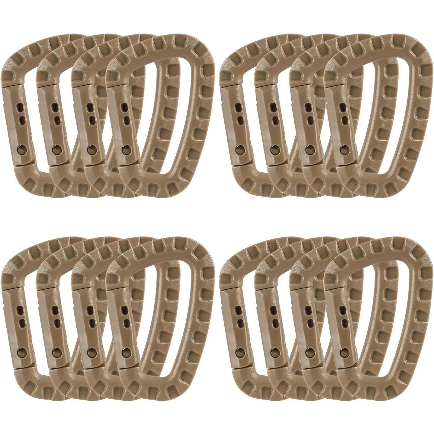 4/8/16pcs Tactical Plastic Carabiner Clip Keychain D-Shape Hard Spring Snap Gear Hook Outdoor Camping Hiking EDC Tools