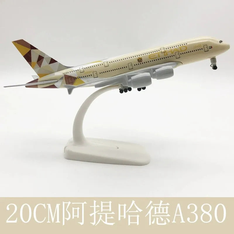 A380 Etihad Airways A380 Airplane Model Aircraft Toy Alloy Diecast Model Aircraft Plane Model for Home Decor Collection