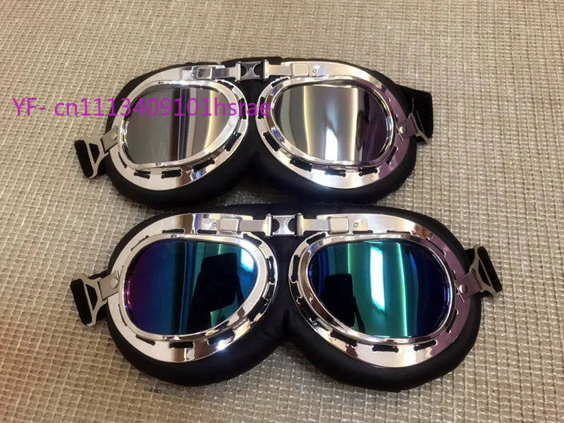 Vintage Motorcycle Goggles UV Protection Windproof Dustproof for Electric Bike Helmet