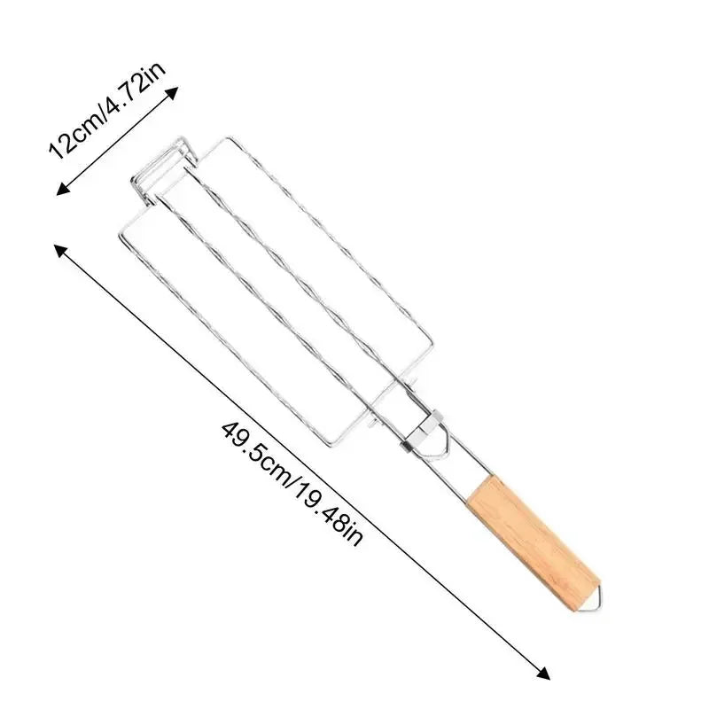Grilling Basket Metal Mesh Barbecue Sausage Grilling Rack Net Picnic Camping BBQ Net Home Kitchen Barbecue Grilling Accessories