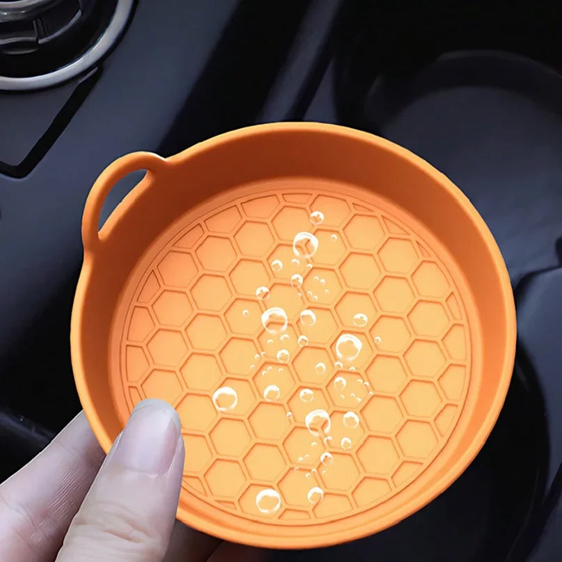 2Pcs Silicone Car Coasters - Non-Slip Heat-Resistant Design for Car Durable Eco-Friendly Spill-Proof Fits Most Cup Holders