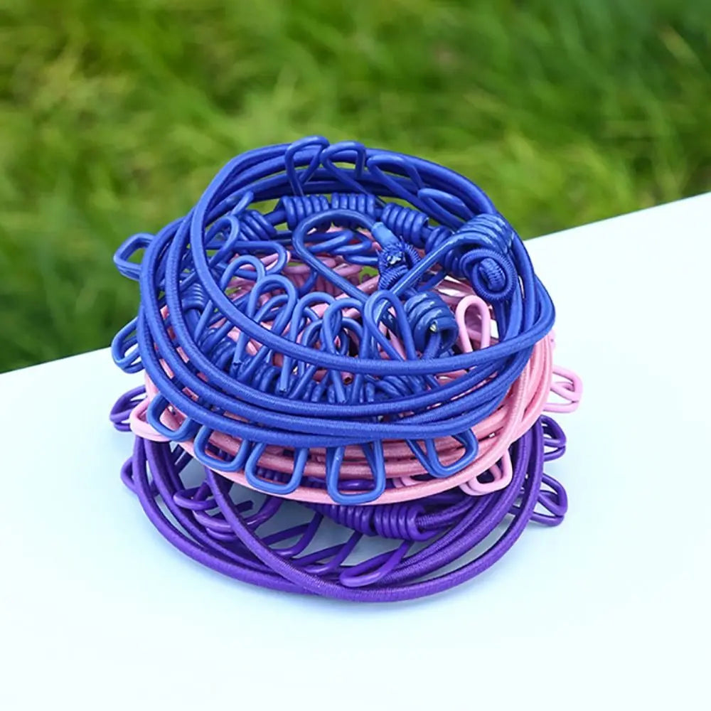Multi-functional Windproof Clothesline with 12 Clips Colorful Clothesline Rope Travel Clothesline Outdoor