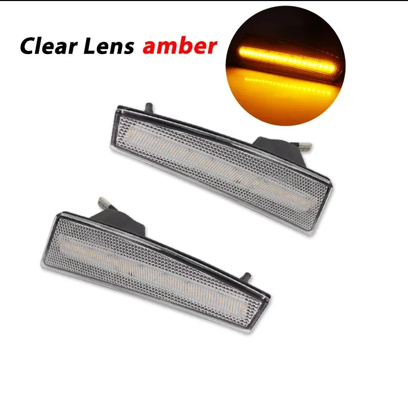 For Jeep Liberty 2008 2009 2010 2011 2012 Car Front Bumper Side Marker Turn Signal Lights Parking Lights Amber/White LED 12V