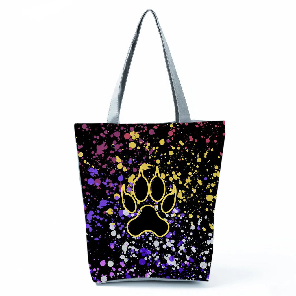 Fashion Dogs Paws Handbags Printed Love Dogs Shopping Bag Casual Women Shoulder Bag Summer Kawaii Female Tote Travel Beach Bag