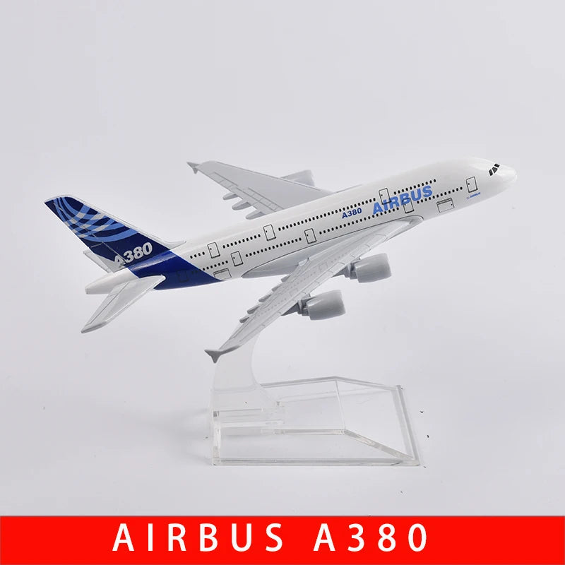 JASON TUTU 16cm Airbus A380 Plane Aircraft Model Airplane Diecast Metal 1/400 Scale Planes