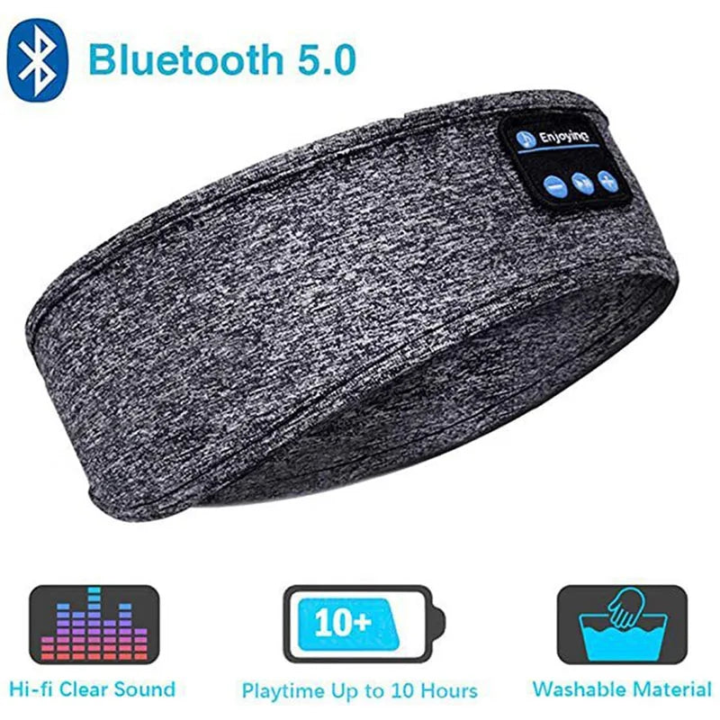 Wireless Bluetooth Headband Sleeping Headphone Sport Earphone With Mic Stereo Speakers Eye Mask For Android iPhone Laptop Tablet