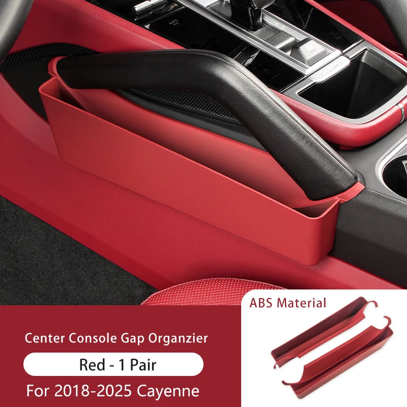 2PCS Center Console Storage Box For Porsche Cayenne 2018-2025 Car Central Control Gap Phone Key Holder Organizer Accessoriess