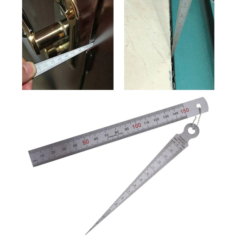 Stainless Steel Welding Taper Metal Welding Taper Feeler Gauge Ruler Hole Inspection Tool 1-15mm 1-15cm 2 Pcs Drop Shipping