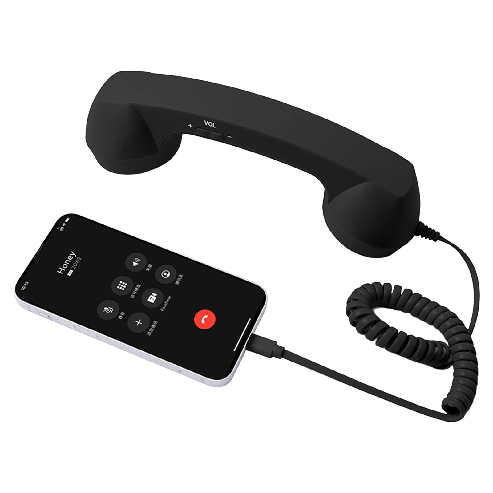 Type-C Retro Phone Handset Microphone for Android Plug and Play Wired Headset for Voice Chat Live Streaming Clear Sound