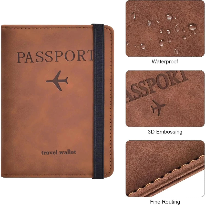 Homefish PU Leather Wallet Travel Passport Purse Card Male Travel Accessories Hand Carry Passport Business Cards Holder Wallet