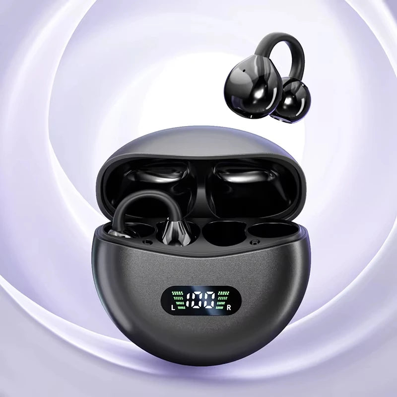 New M79 Bluetooth Headset; Wireless Bluetooth 5.4 Earplug Clip-On Waterproof Sports Digital Display Headset