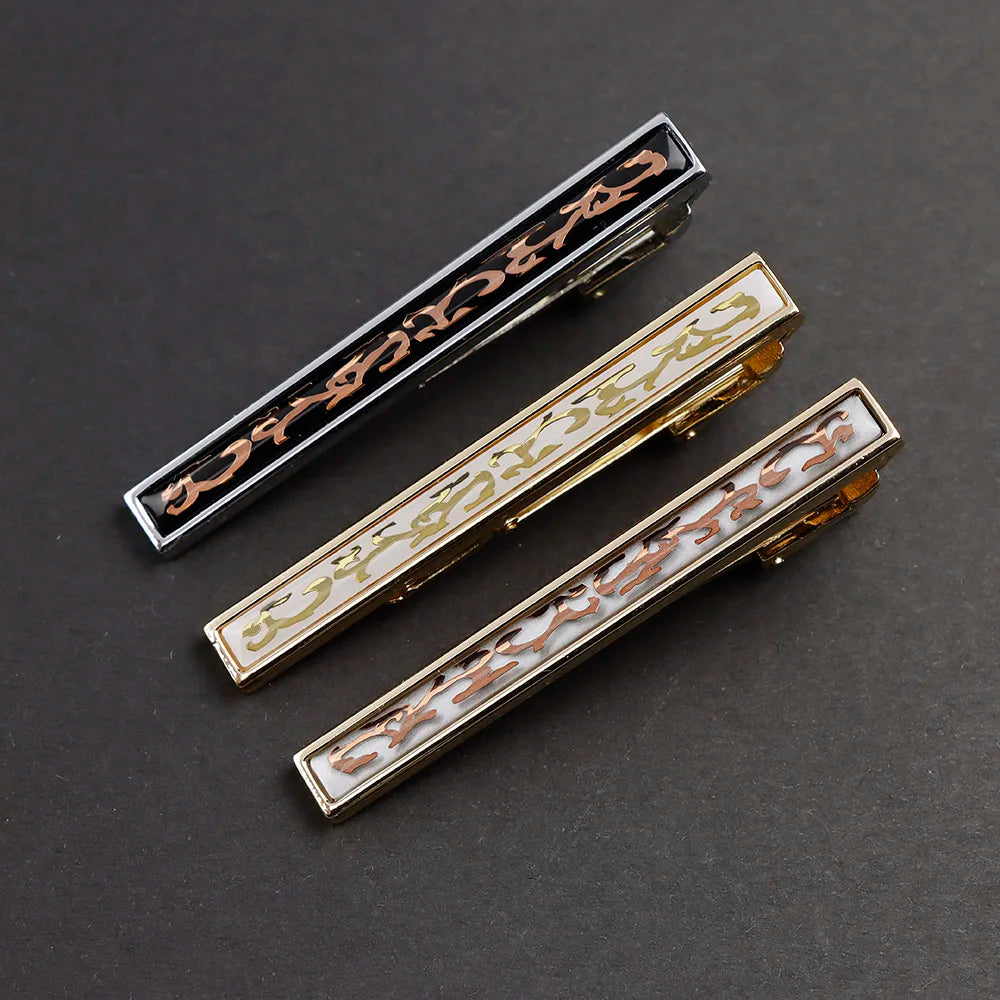 New High Quanlity Classic Golden Sliver 6cm Designer Metal Tie Clips Set Necktie Pin For Men Business Banquet Accessories Gift