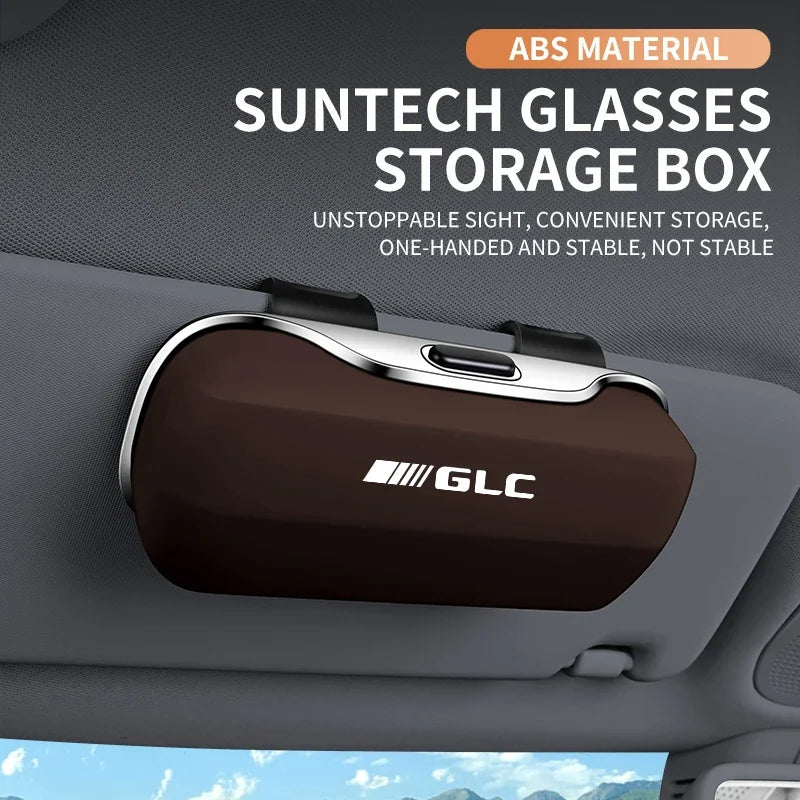 Car Eyewear Case Box Sunglasses Holder Sun Visor Storage Protective Frame Box Glasses Clip Portable For Mercedes Benz Glc GLC