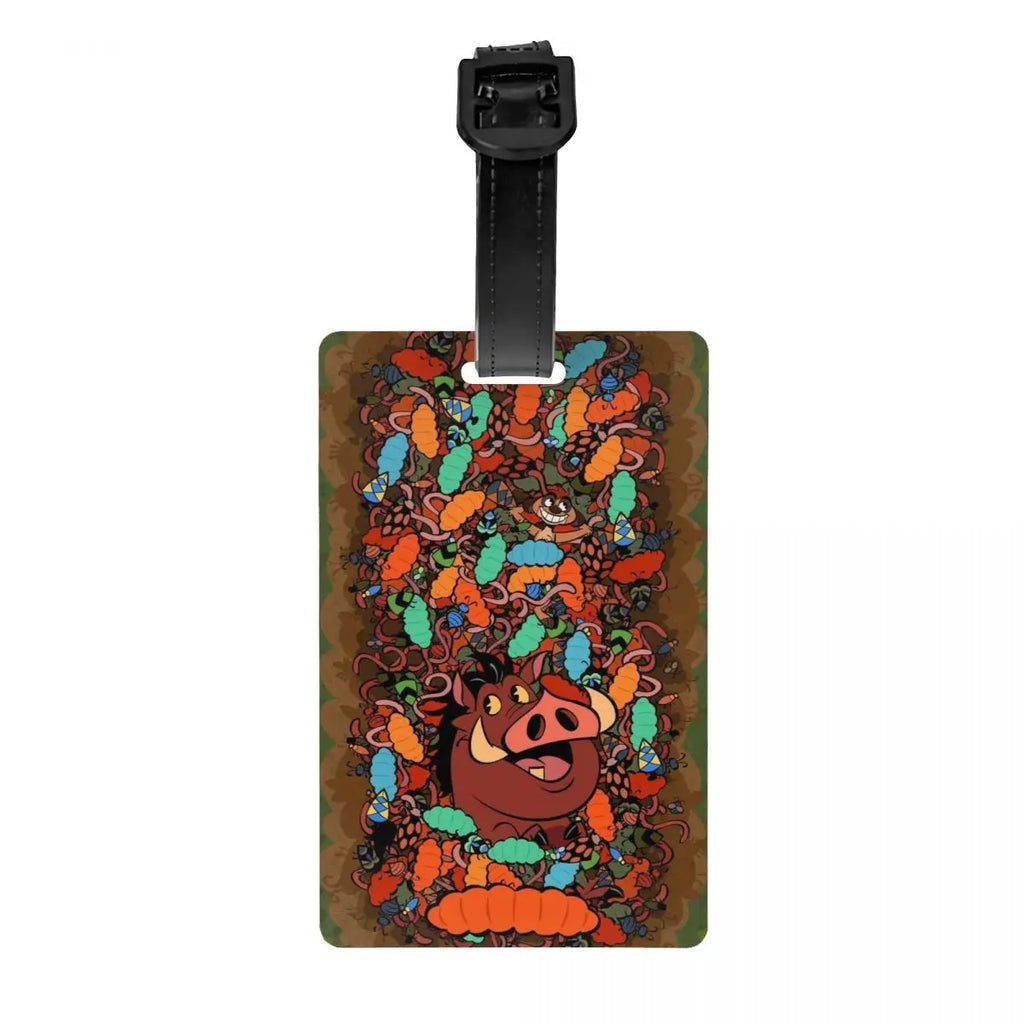 Custom Rafiki Luggage Tag With Name Card The Lion Cartoon K-Kings Privacy Cover ID Label for Travel Bag Suitcase