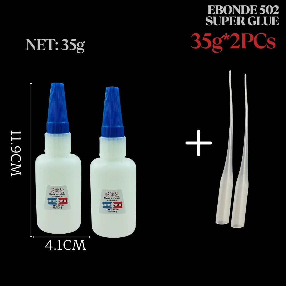 502 Super Glue Cyanoacrylate Instant Strong Quick Dry Adhesive for Caremic Plastic Crafts Jewelry Toys Shoes 10/20/35/50/100g