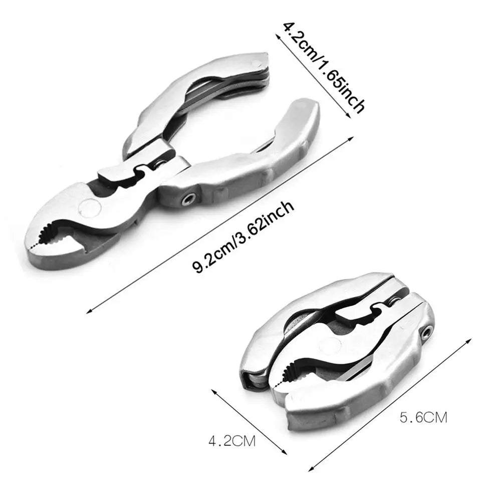 Multi-purpose 9 in 1 Pocket Pliers Mini EDC Tool Keychain Pliers Round Head Pliers Gadget Screwdriver Wire Cutter Hand Tools