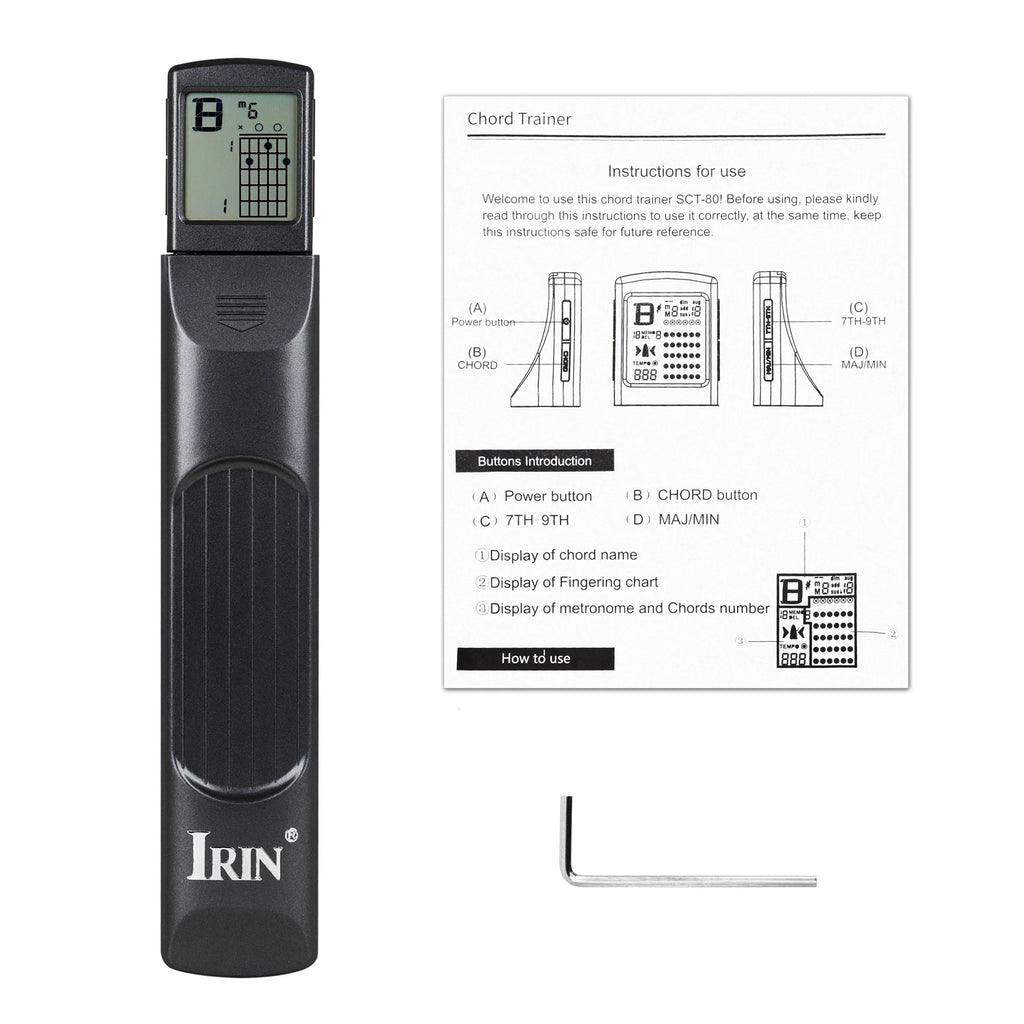 IRIN 6-string Guitar Portable Chord Trainer With 3V Battery Screen Display For Beginner Practice and Progressive Training Tools
