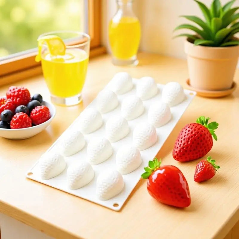Strawberry Shaped Silicone Baking Mold Reusable Mousse Chocolate Dessert Cake Mold for DIY Pastry Making