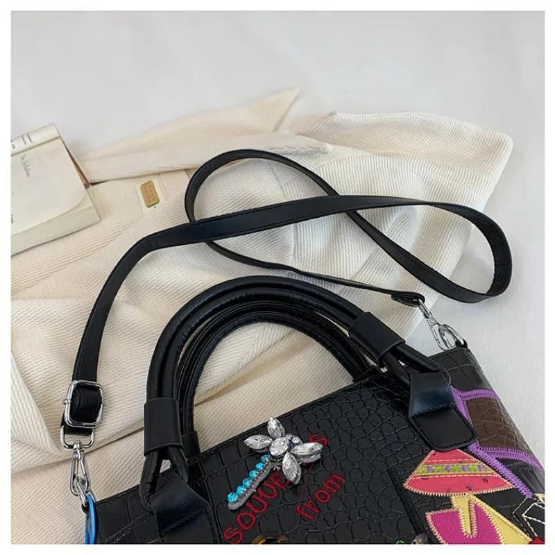 2026 New Large Capacity Commute Stylish Design Crossbody Bags Fashion Zipper Sewing Thread Sweet PU Women's Shoulder Bags