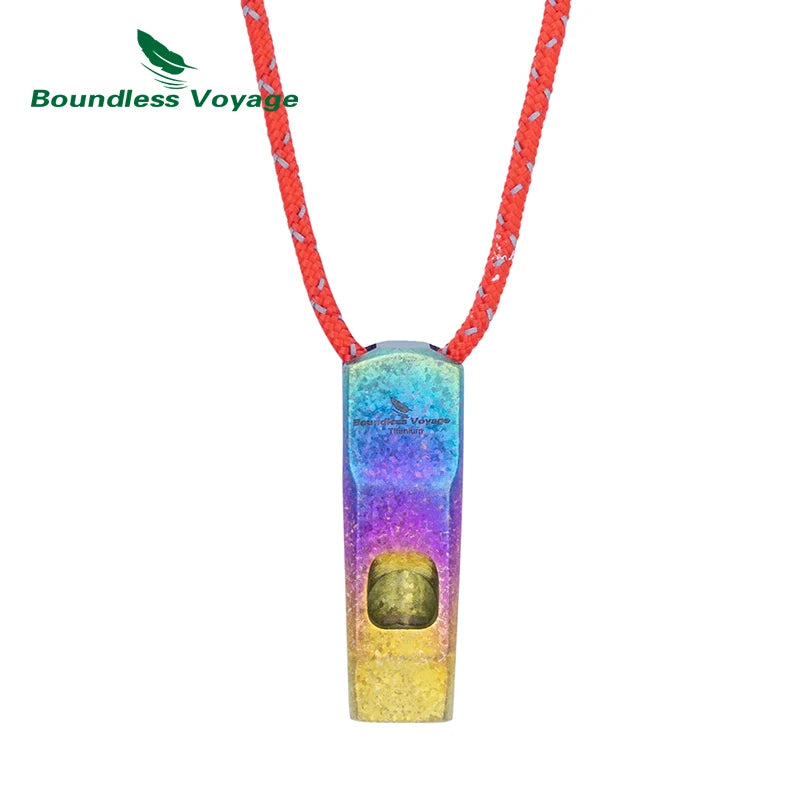 Boundless Voyage Titanium Whistle 120dB Emergency Survival Safety Gear Camping Loud Signal Whistle with Lanyard