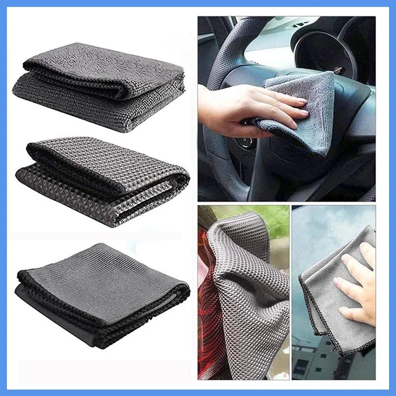 Car Wash Cleaning Set 9pcs Microfiber Towels Blush Sponge Wash Glove Polish Care Applicator Pads Auto Detailing Washing Tools