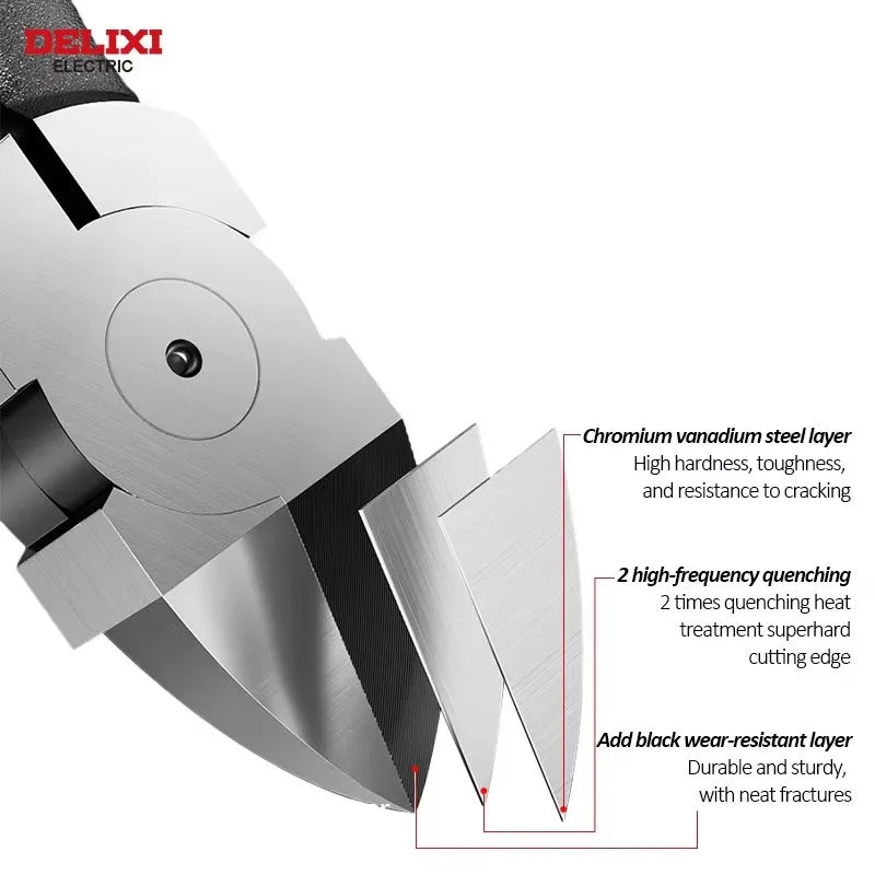 DELIXI ELECTRIC 5/6 Inch Diagonal Cutting Pliers,Chromium Vanadium Steel,Portable Manual Hand Tool for Cutting Copper Wire.