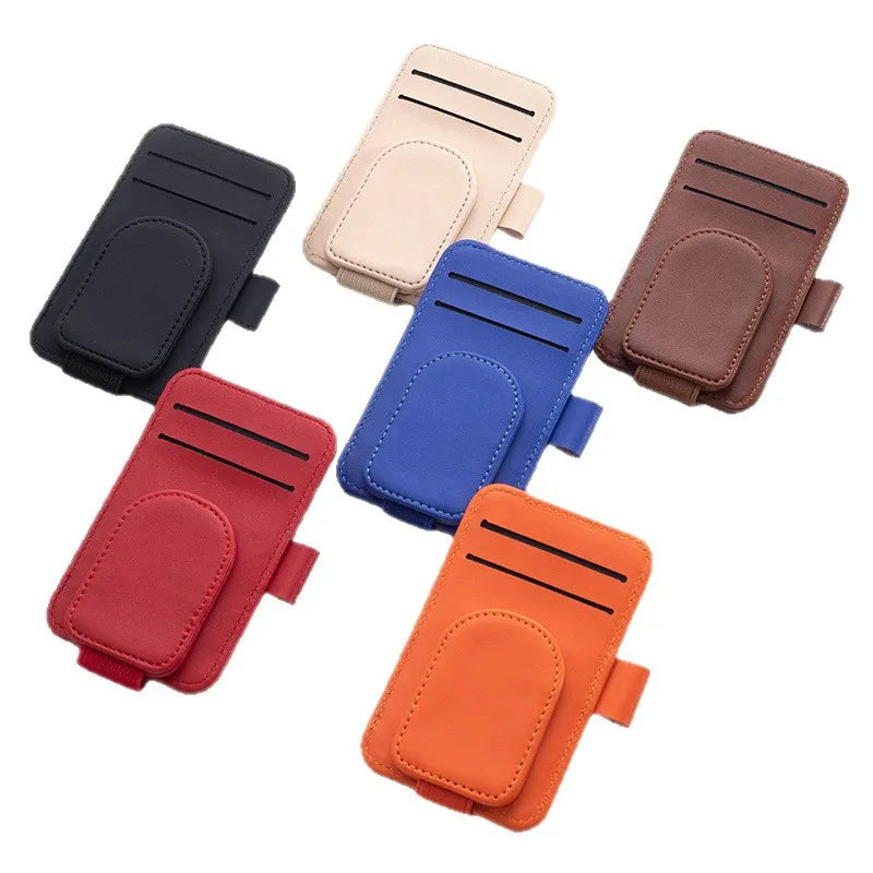 Car Mounted Multifunctional Glasses Clip Ticket Holder, Practical High-End Circular Eye Clip, Multifunctional Accessory