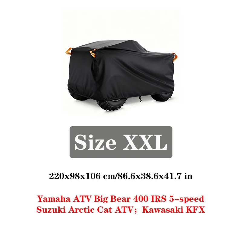 190T Universal Quad Bike ATV Cover Waterproof Dust UV Protector for Motorcycle Scooter Kart Motorbike for Polaris Honda Yamaha