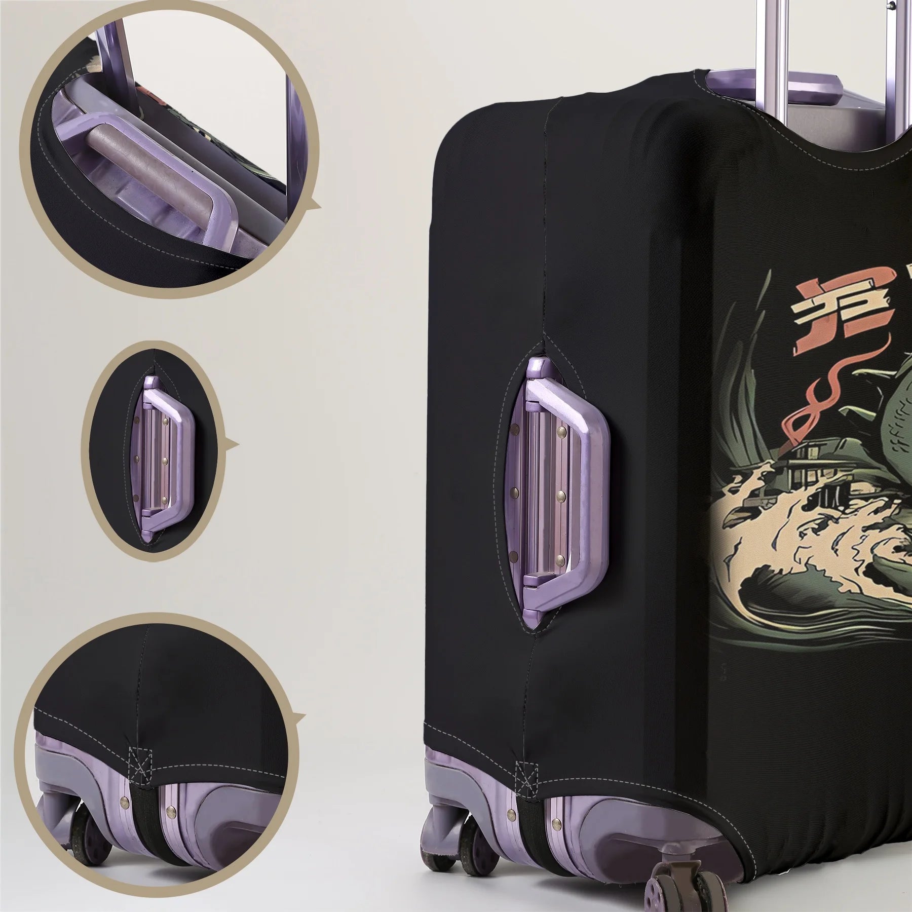 Eastern Dragon Pattern Luggage Protective Cover, suitable for 18-32 inch luggage covers, luggage handle gloves, travel accessori