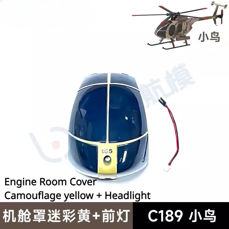 C189 MD500 RC Helicopter Simulation Original Parts Complete Rotor Cap Landing Gear Paddle Engine Room Cover Machine Shell