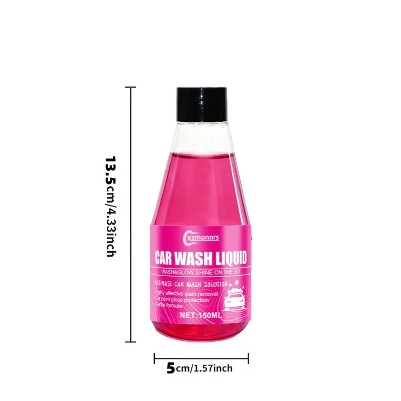All-in-One Car Wash Wax, High Concentration Pink Foam Shampoo for Cars, Boats, Yachts and RVs