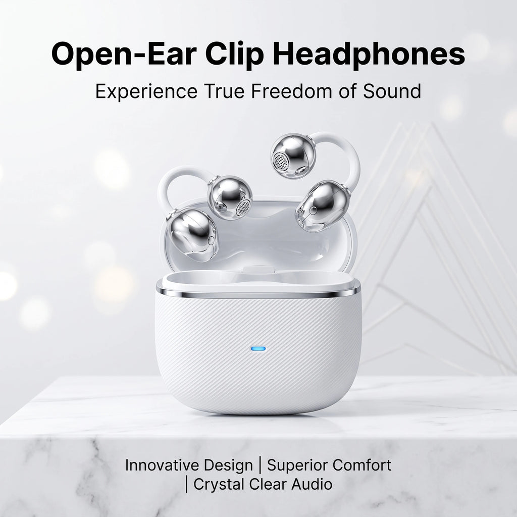 Wireless Open-Ear Clip Earphones Ergonomic Secure Fit Sports Headphones Crystal Sound For Running Gym Workout