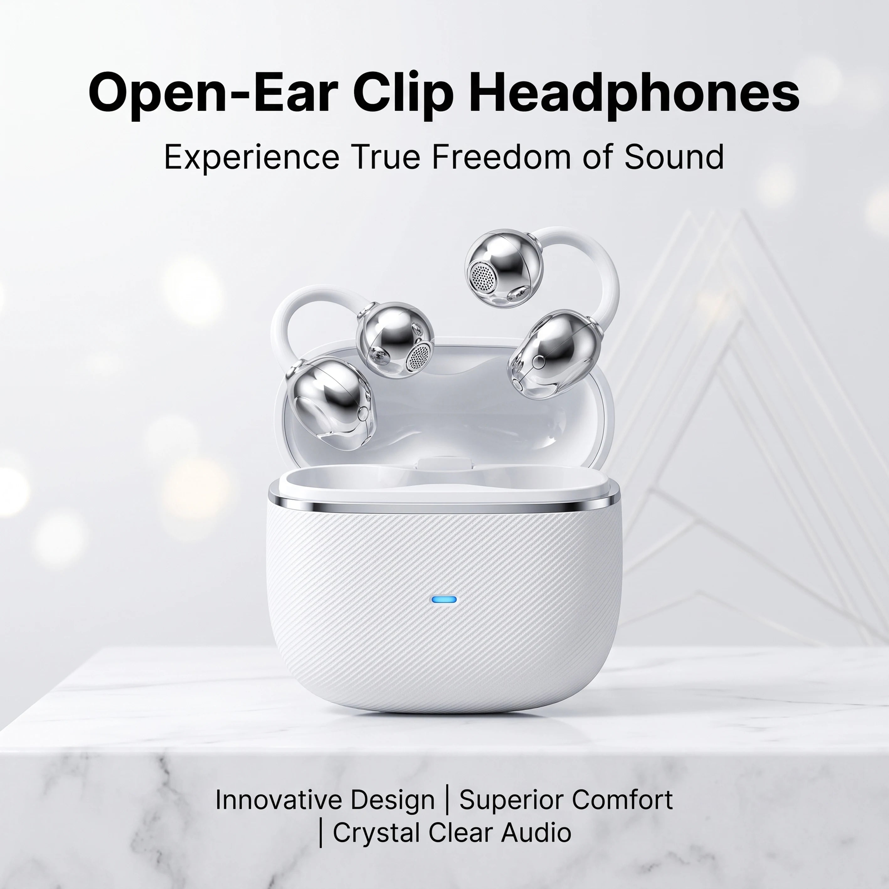 Wireless Open-Ear Clip Earphones Ergonomic Secure Fit Sports Headphones Crystal Sound For Running Gym Workout