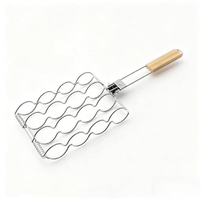 Portable Camping BBQ Grill Net and Barbecue Tongs  Outdoor Picnic Camping Cooking Tools