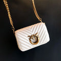 New Arrivalpinko Same Style Genuine Leather Super Mini Chain Small Square Lipstick Key Bag Swallow Bag Women's Handbag