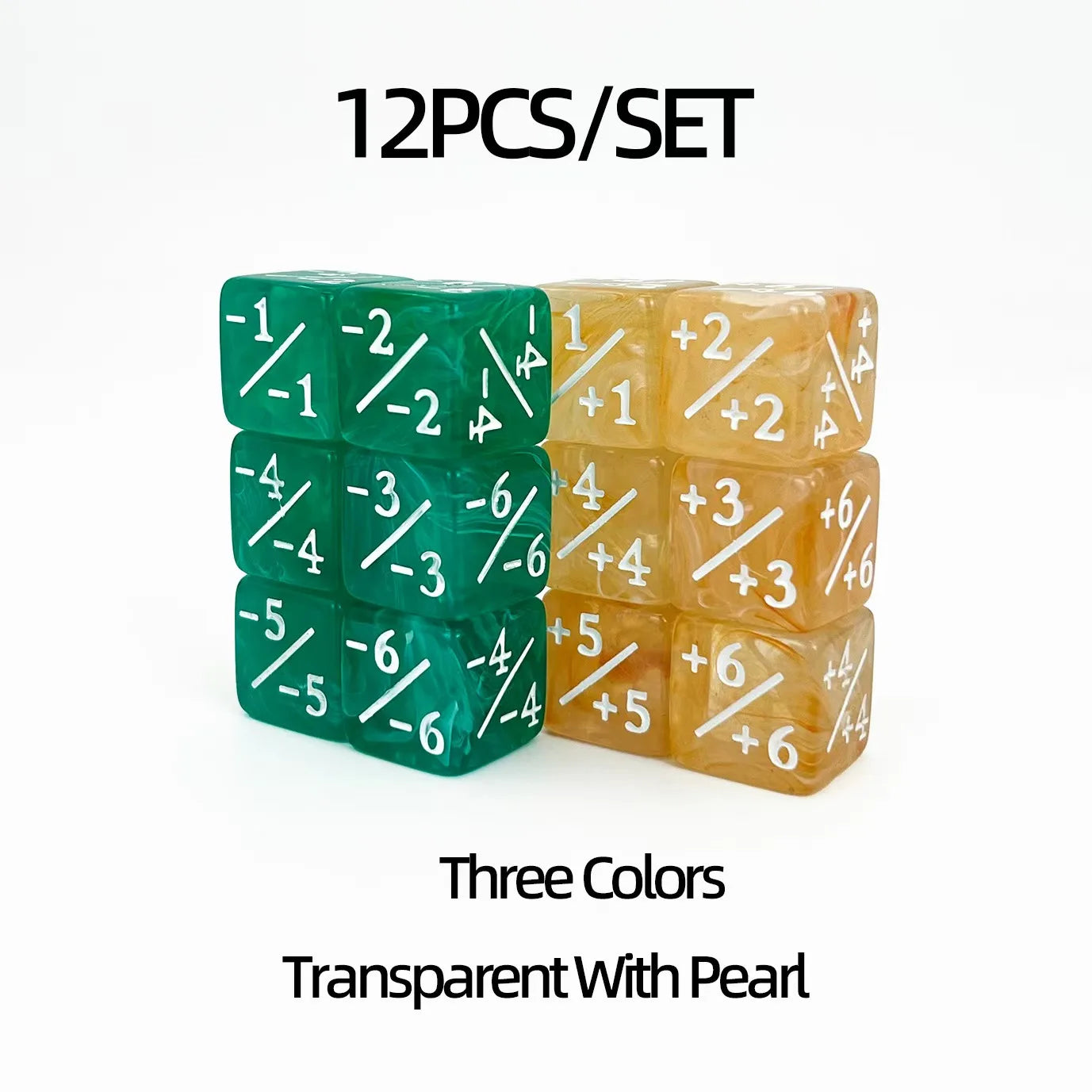 12 PCS MTG Dice Counter Life Tokens Negative Plus One Dice Set for MTG, TCG, Card Game Accessories