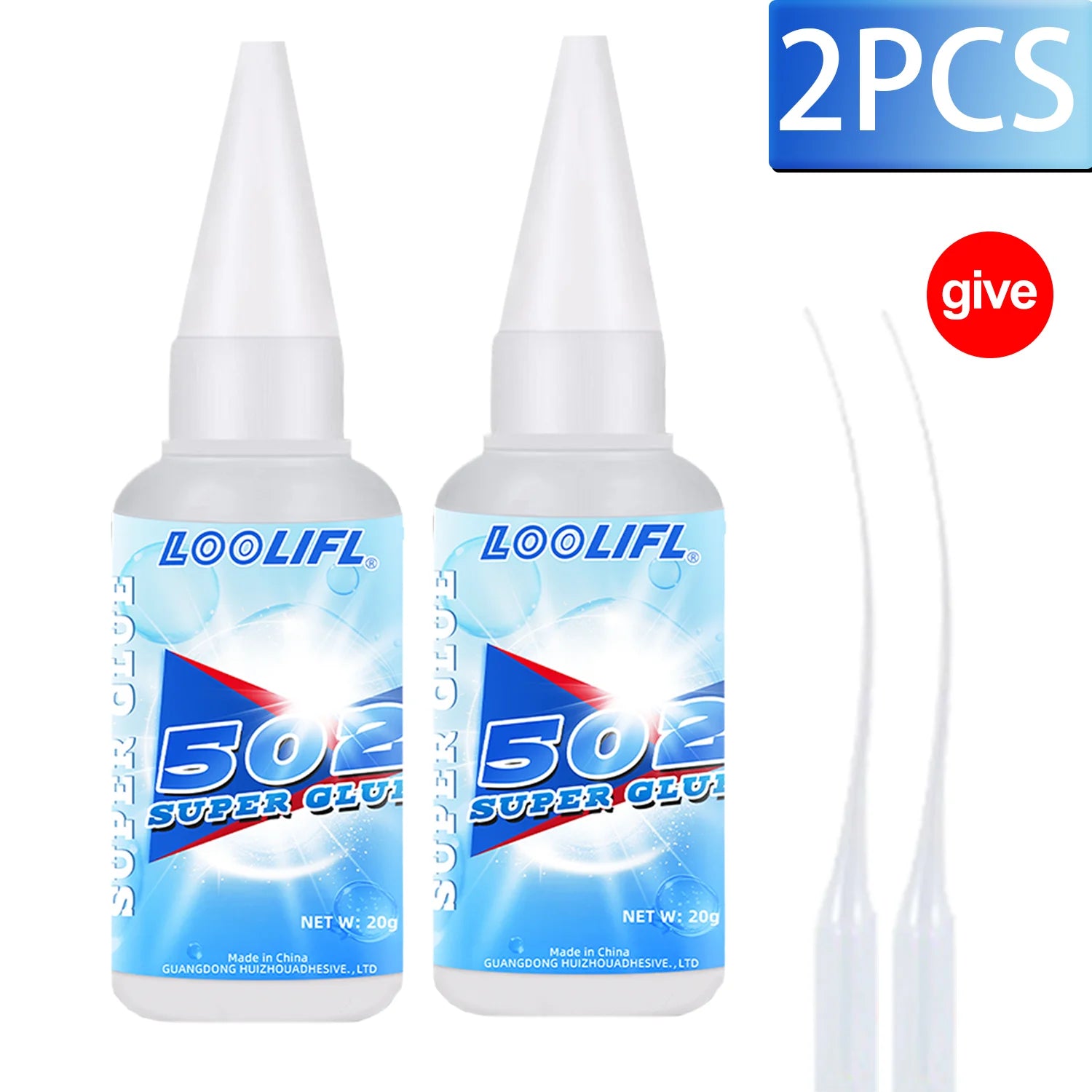 LOOLIFL 1-8pcs 502 Super Glue Instant Quick-drying Cyanoacrylate Adhesive Leather Glass Wood Metal Strong Bond Liquid Glue Tool