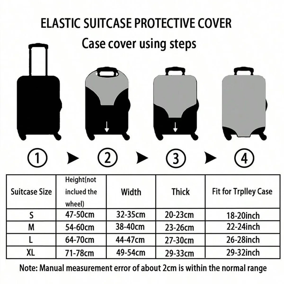 Forest garland fox sage green pattern luggage protection cover, suitable for 18-32 inch luggage covers, luggage handle gloves, t