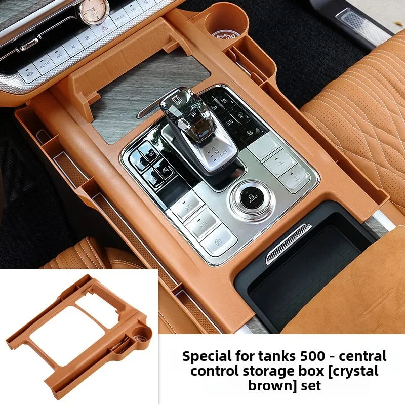 Car Central Control Storage Box Water Cup Mobile Phone Holder For Great Wall GWM WEY Tank 500 2022 2023 2024 Car Accessories