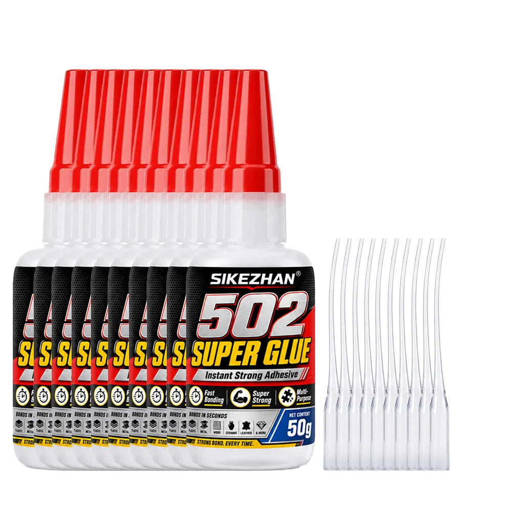 SIKEZHAN® 50g 502 Super Glue Cyanoacrylate Adhesive, Instant Quick Dry Strong Bond for Leather Rubber Glass Wood Metal Repairs