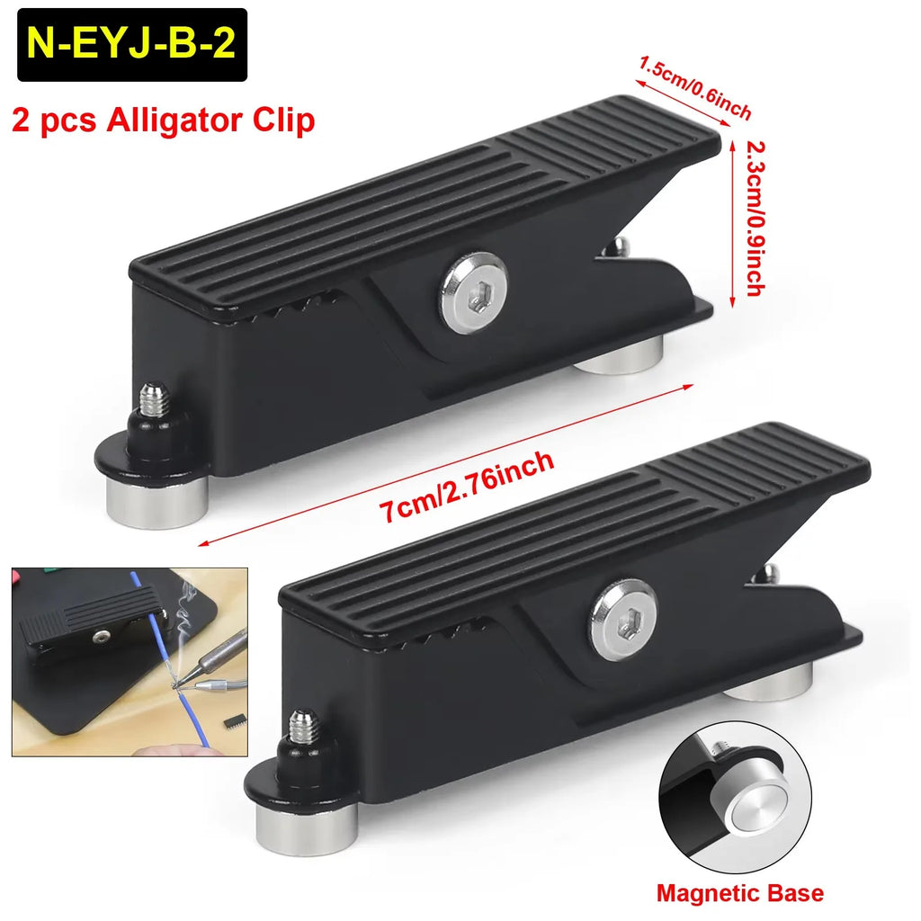NEWACALOX Mini Soldering Positioner Magnetic Soldering Helping Hands PCB Holding Stand 2PCS Circuit Board Fixture Soldering Tool